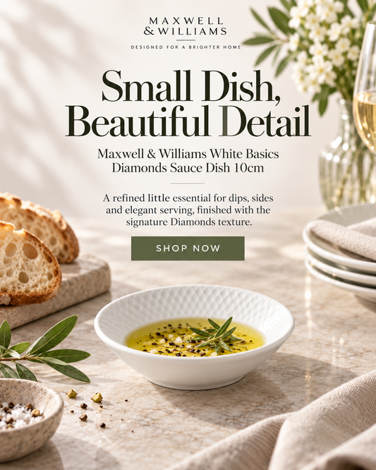 Maxwell and Williams Diamonds White Basics Sauce Dish 10cm