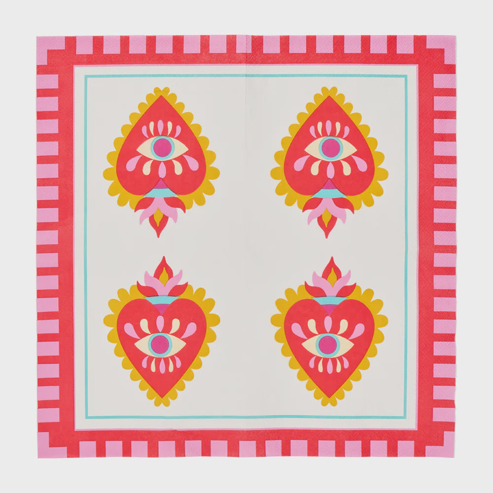 Annabel Trends Paper Napkin - Fiesta Heart Ms 20Pc