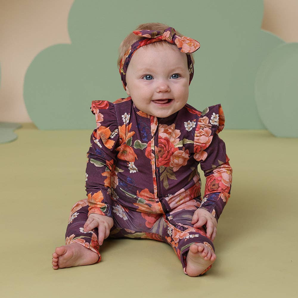 Snuggle Hunny Sienna Organic Snugglesuit Convertible Romper with Frill