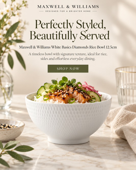 Maxwell and Williams Diamonds White Basics 12.5cm Rice Bowl
