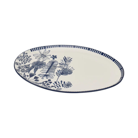 Annabel Trends Ceramic Platter - Navy Natives Ld