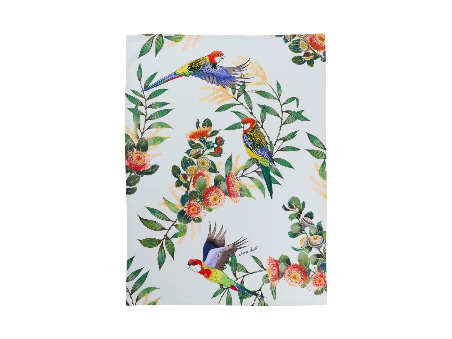 Maxwell and Williams Eloise Short Native Grace Eastern Rosella Tea Towel 50x70cm