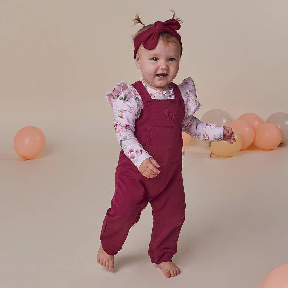 Snuggle Hunny Raspberry Organic Joey Overalls