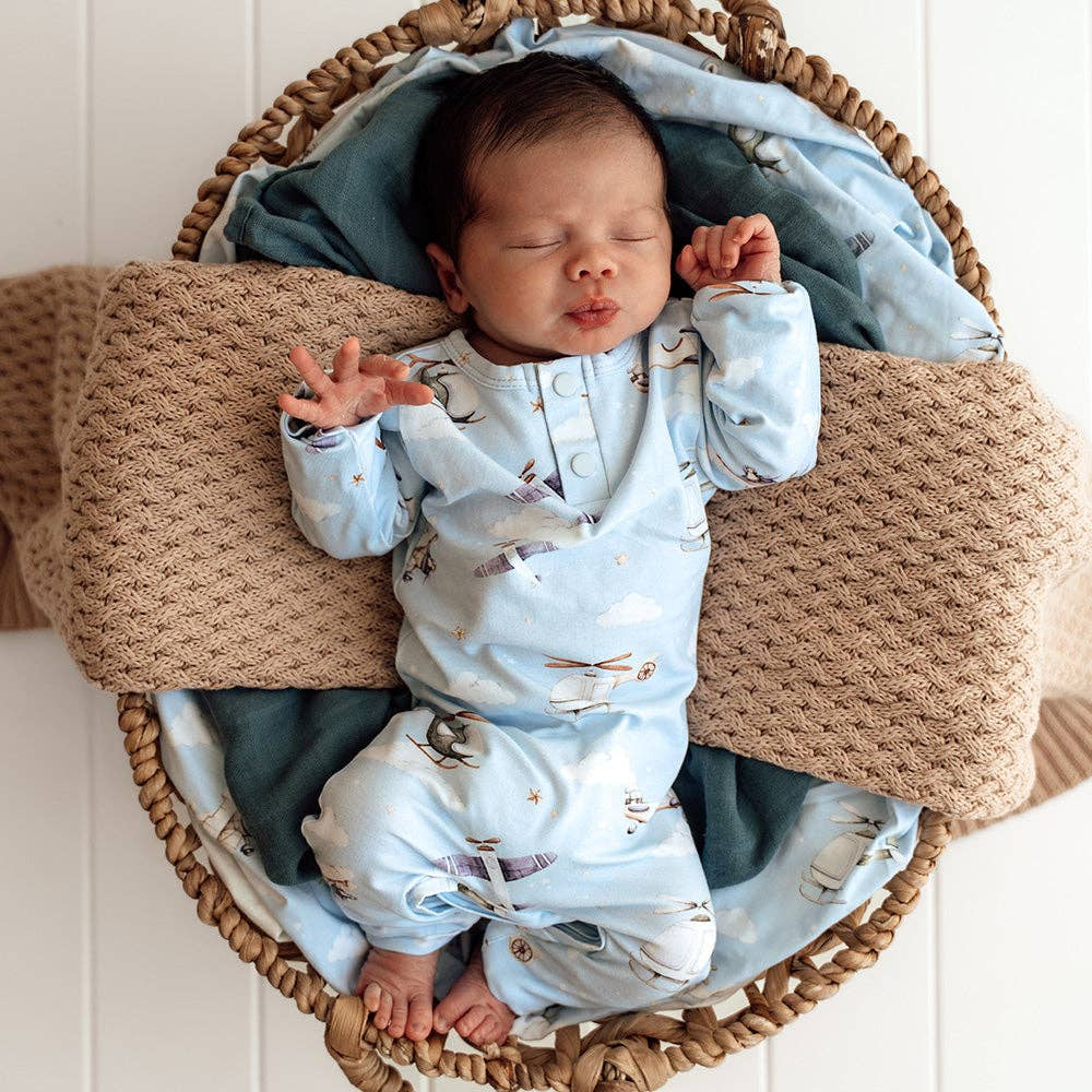 Snuggle Hunny Taking Flight Organic Growsuit