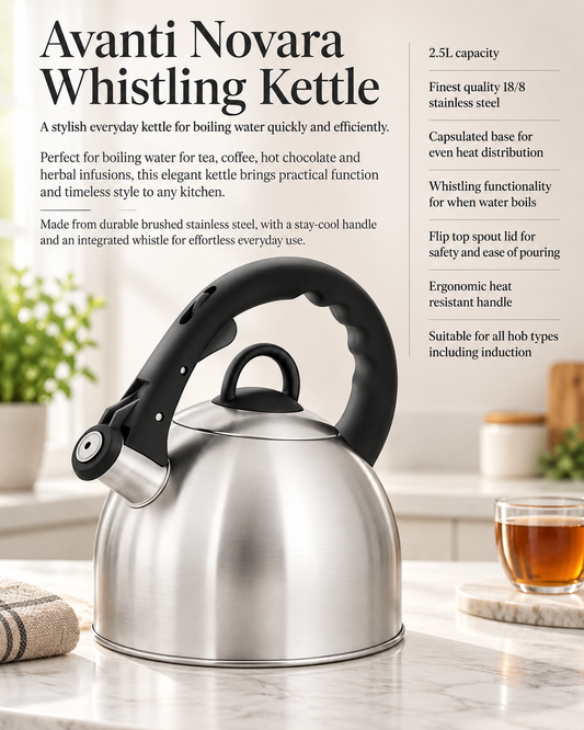 AVANTI NOVARA WHISTLING KETTLE 2.5 LTR