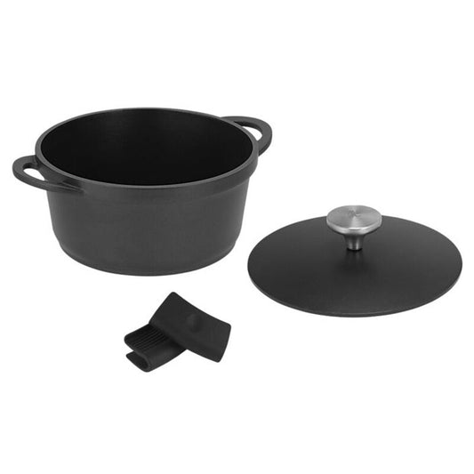 Maxwell and Williams Cast Lite Non-Stick Casserole 20cm / 2.4L Black Gift Boxed