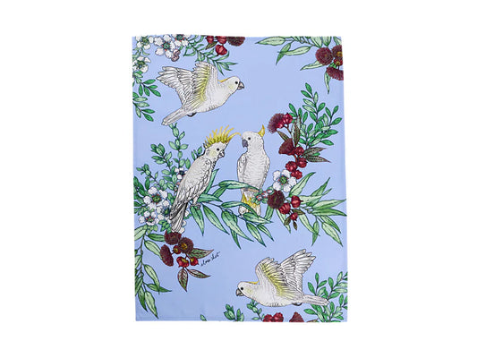 Maxwell and Williams Eloise Short Native Grace Yellow Crested Cockatoo Tea Towel 50x70cm