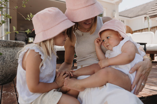 Anchor & Arrow Canvas Bucket Hat Light Pink 1-4 years