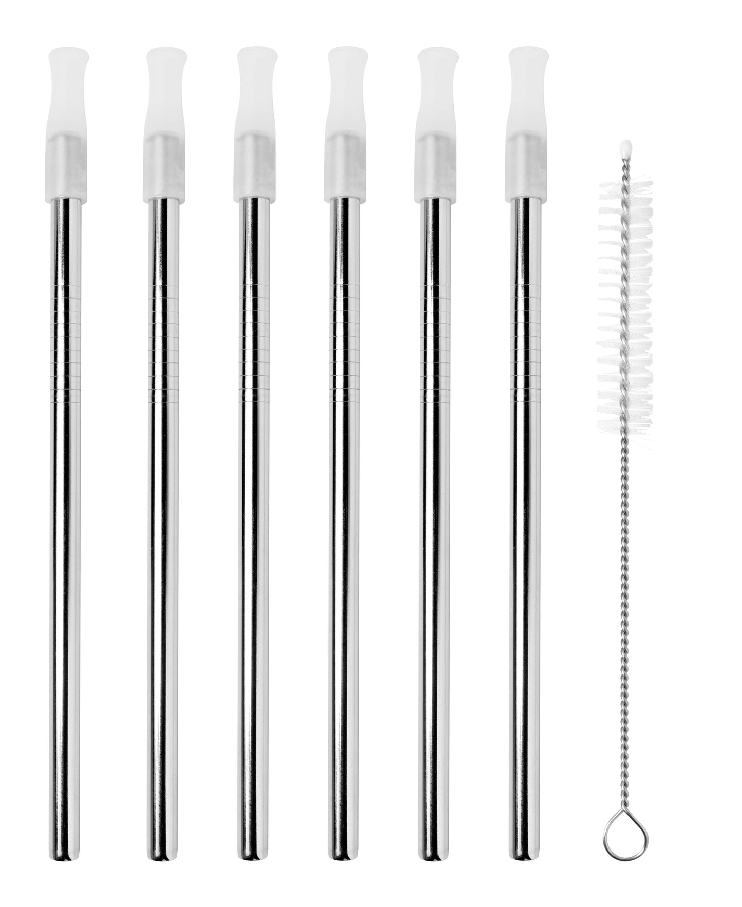 Avanti Cocktail S/Steel Straws Set/6 with Cleaning Brush