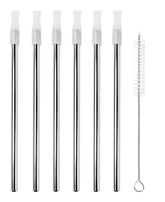 Avanti Cocktail S/Steel Straws Set/6 with Cleaning Brush
