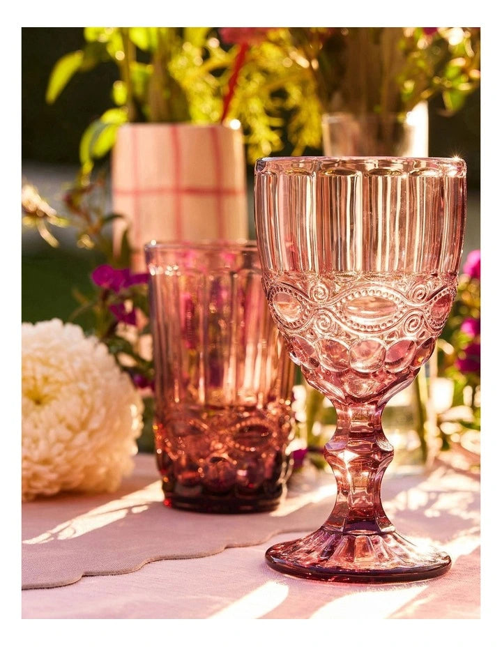 Maxwell and Williams Gabriella Highball Glass 4pc Pink Gift Boxed