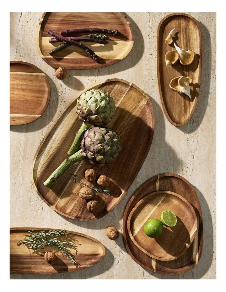 Maxwell and Williams  Forme Acacia Wood Organic Platter 45x30cm Natural