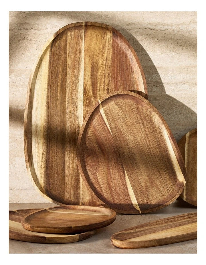Maxwell and Williams  Forme Acacia Wood Organic Platter 45x30cm Natural