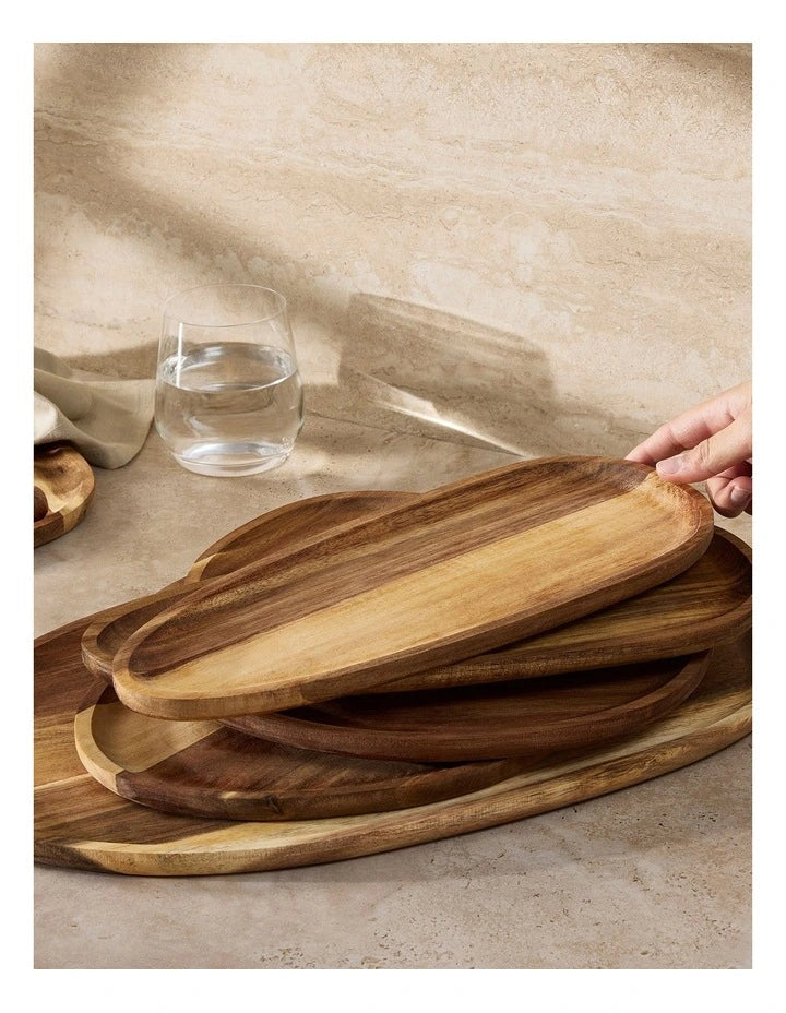 Maxwell and Williams  Forme Acacia Wood Organic Platter 45x30cm Natural