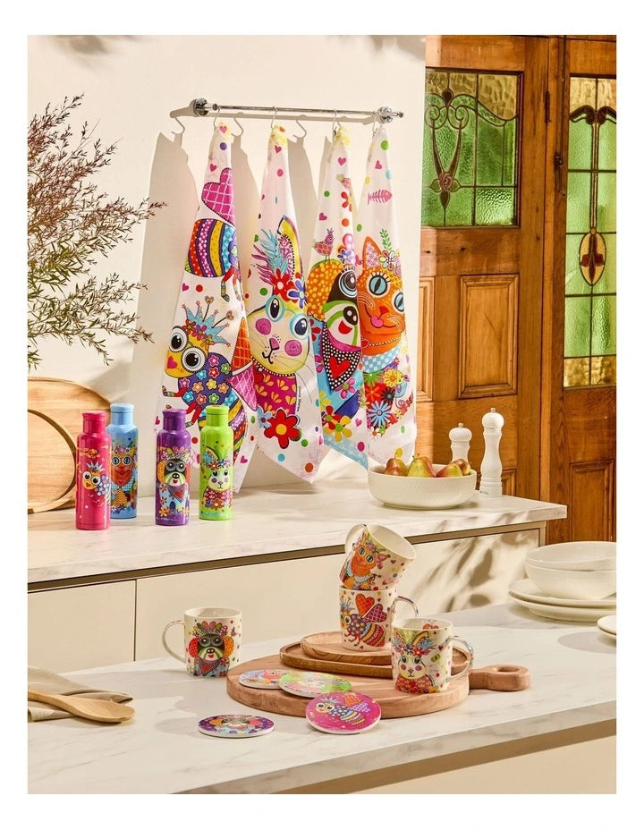 Maxwell and Williams Donna Sharam Kaleidoscope Double Wall Insulated Bottle 600ML Ginger