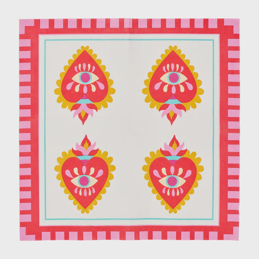Annabel Trends Paper Napkin - Fiesta Heart Ms 20Pc