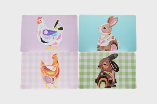 Maxwell and Williams Pete Cromer Barn Friends Placemat Reversible 43x28cm Set of 4 Assorted
