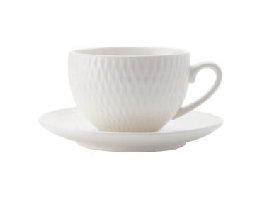 Maxwell and Williams Diamonds White Basics Demi Cup & Saucer 90ML