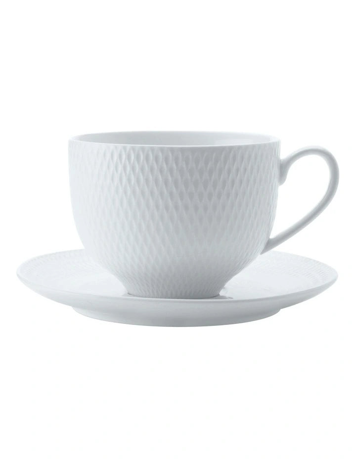 Maxwell and Williams Diamonds White Basics Demi Cup & Saucer 90ML