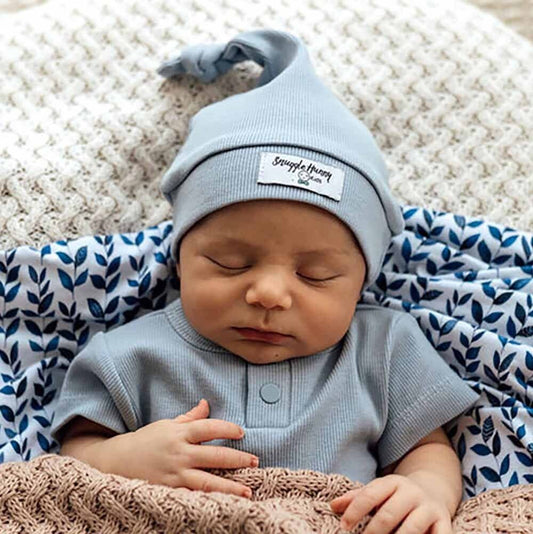 Zen Snuggle Hunny Ribbed Organic Knotted Beanie