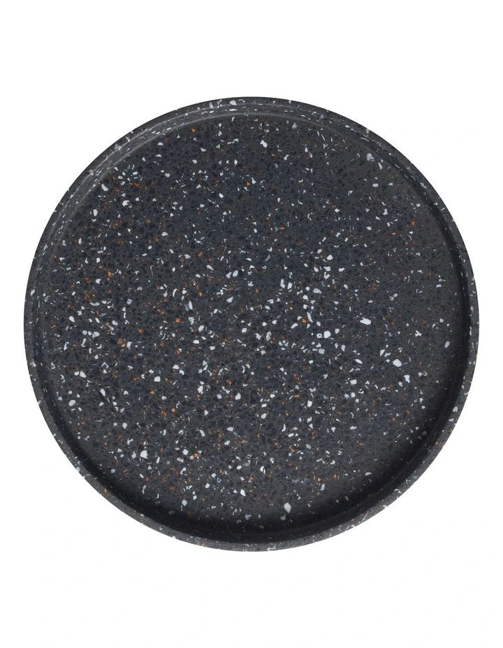 Maxwell and Williams Livvi Terrazzo Serving Tray 26cm Round Charcoal