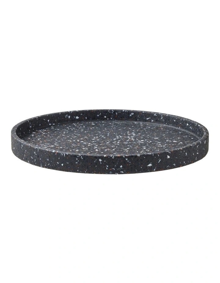 Maxwell and Williams Livvi Terrazzo Serving Tray 26cm Round Charcoal