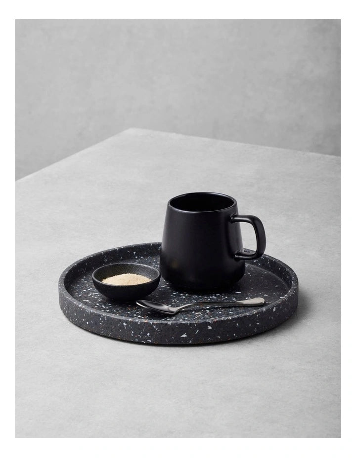 Maxwell and Williams Livvi Terrazzo Serving Tray 26cm Round Charcoal