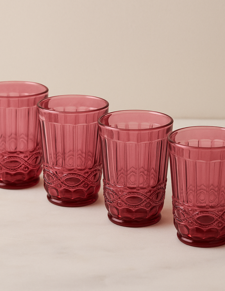 Maxwell and Williams Gabriella Highball Glass 4pc Pink Gift Boxed