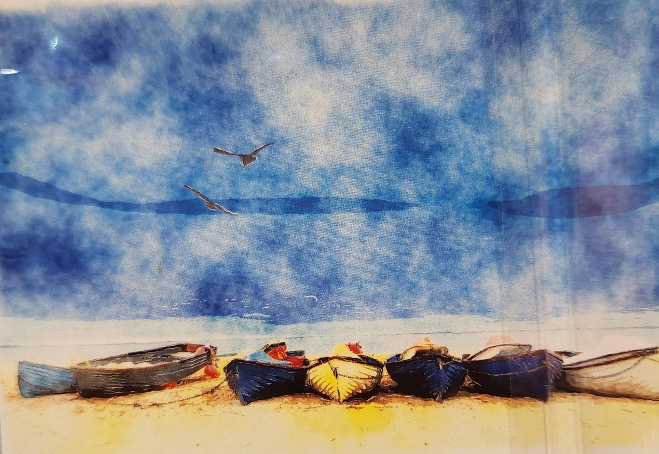 Mint Decoupage Paper A3 Boats on the Beach