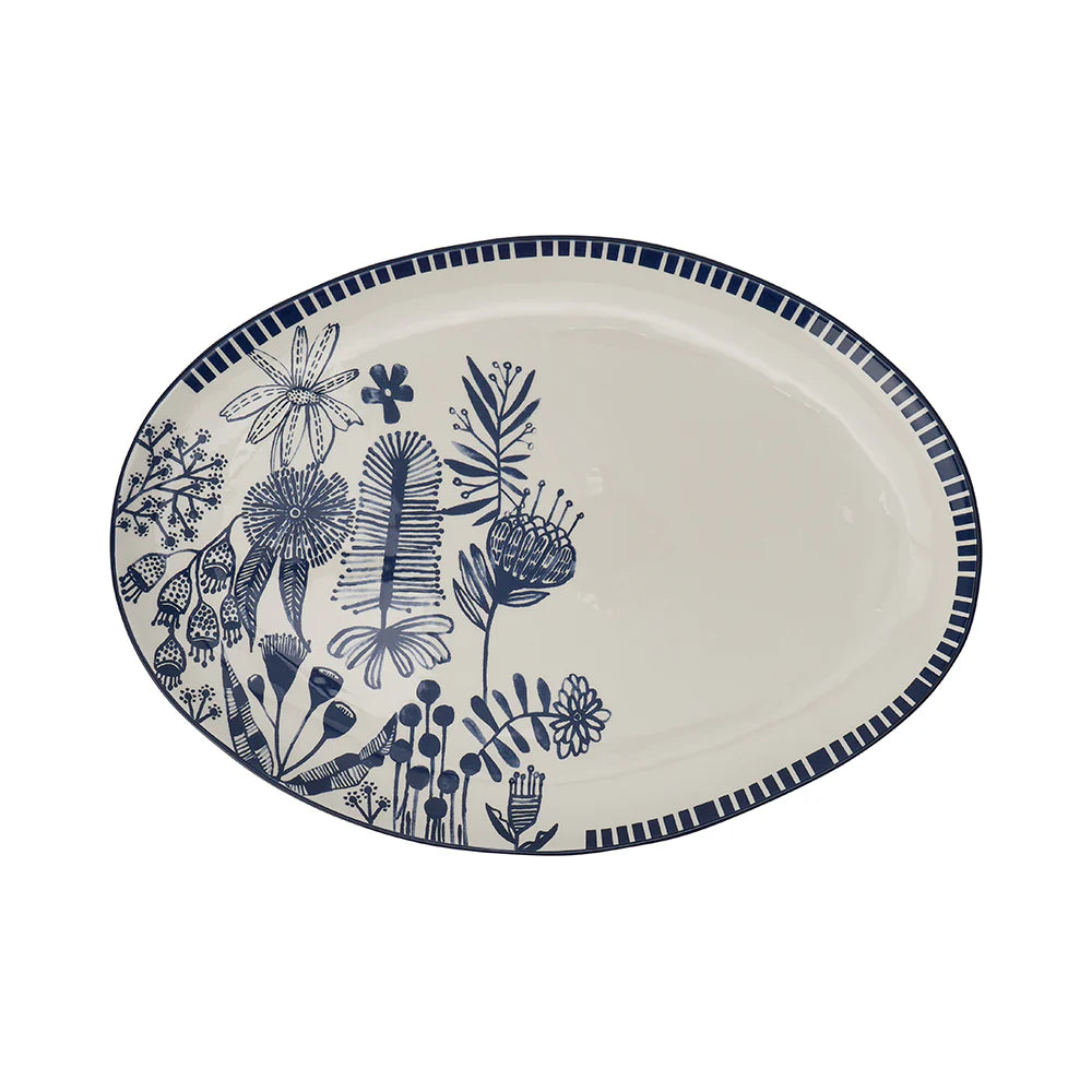 Annabel Trends Ceramic Platter - Navy Natives Ld
