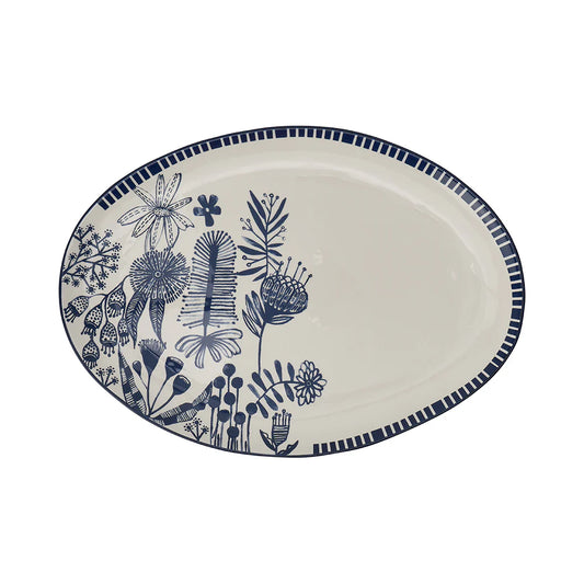 Annabel Trends Ceramic Platter - Navy Natives Ld