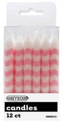 Pack Birthday Candles 12 Pack Chevron Pink