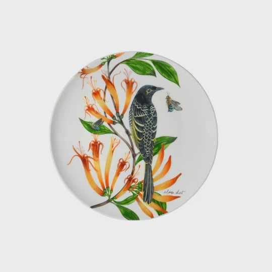 Maxwell and Williams Eloise Short Lyric Coupe Plate 20cm Regent Honeyeater Gift Boxed