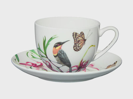 Maxwell and Williams Eloise Short Lyric Cup & Saucer 240ML Regent Honeyeater Gift Boxed