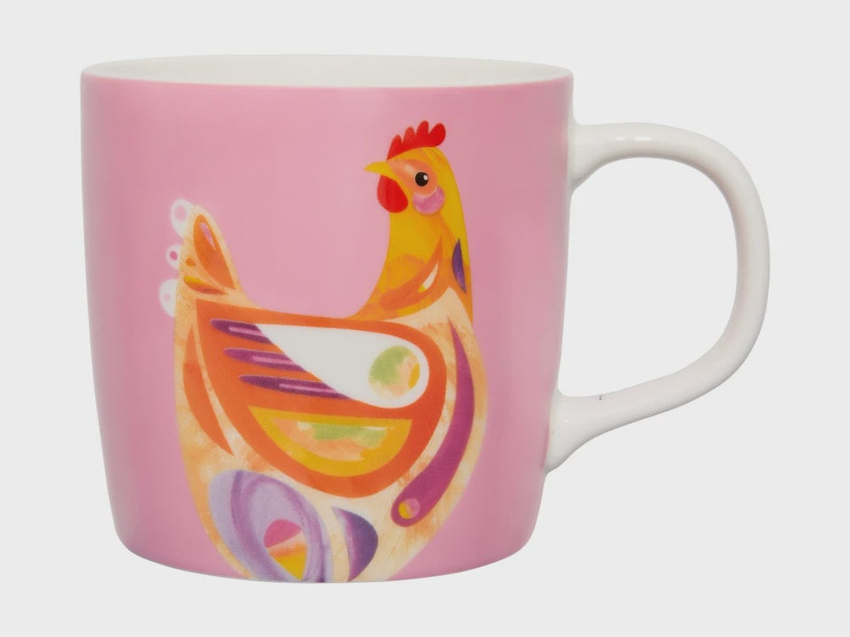 Maxwell and Williams Pete Cromer Barn Friends Mug 375ML Chook Pink Gift Boxed