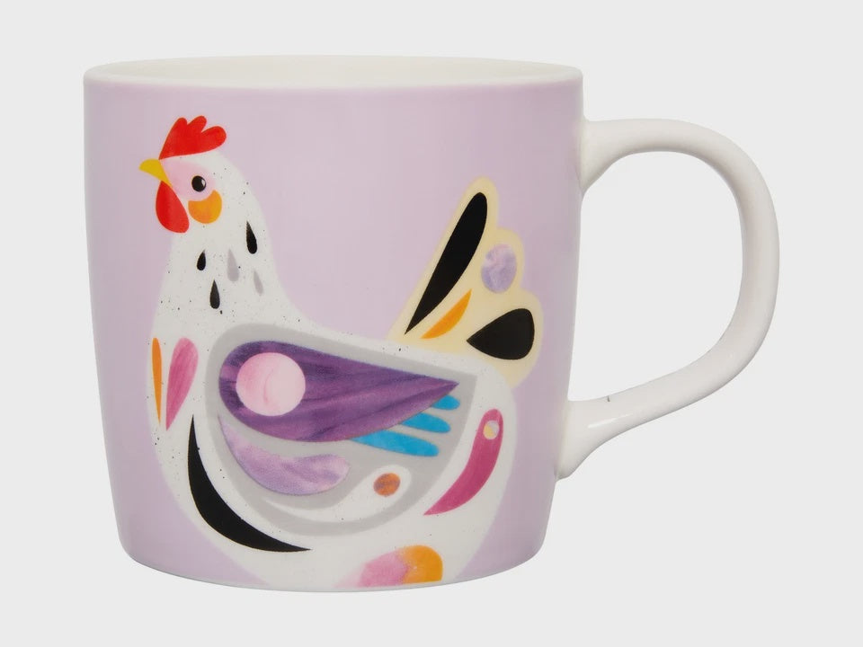 Maxwell and Williams Pete Cromer Barn Friends Mug 375ML Chook Purple Gift Boxed
