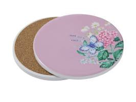Maxwell and Williams Botanica Ceramic Round Coaster 10cm Pink
