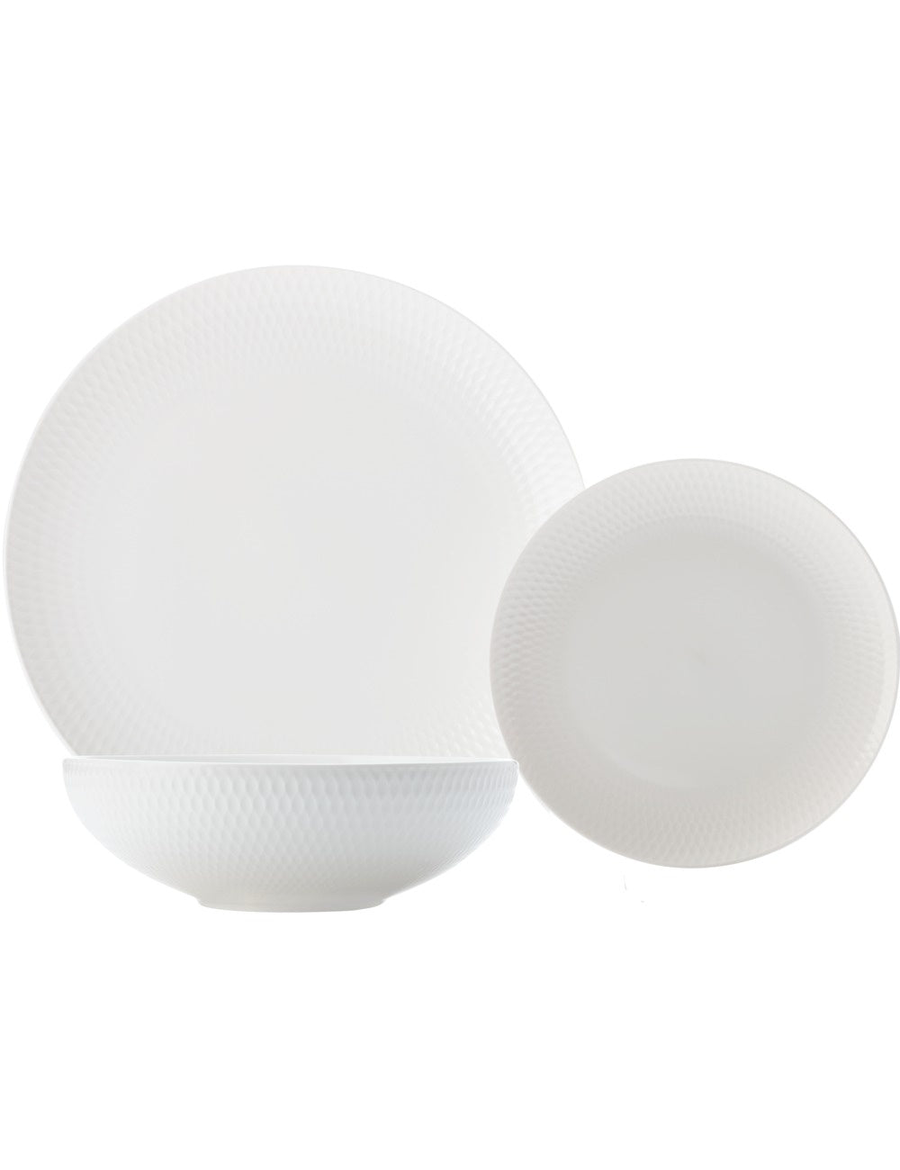 Maxwell and Williams Diamonds White Basics 12pc Dinner Set Gift Boxed