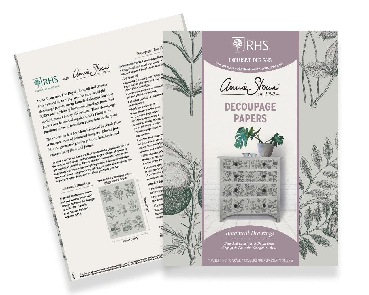 Annie Sloan RHS Decoupage Paper Botanical Drawing