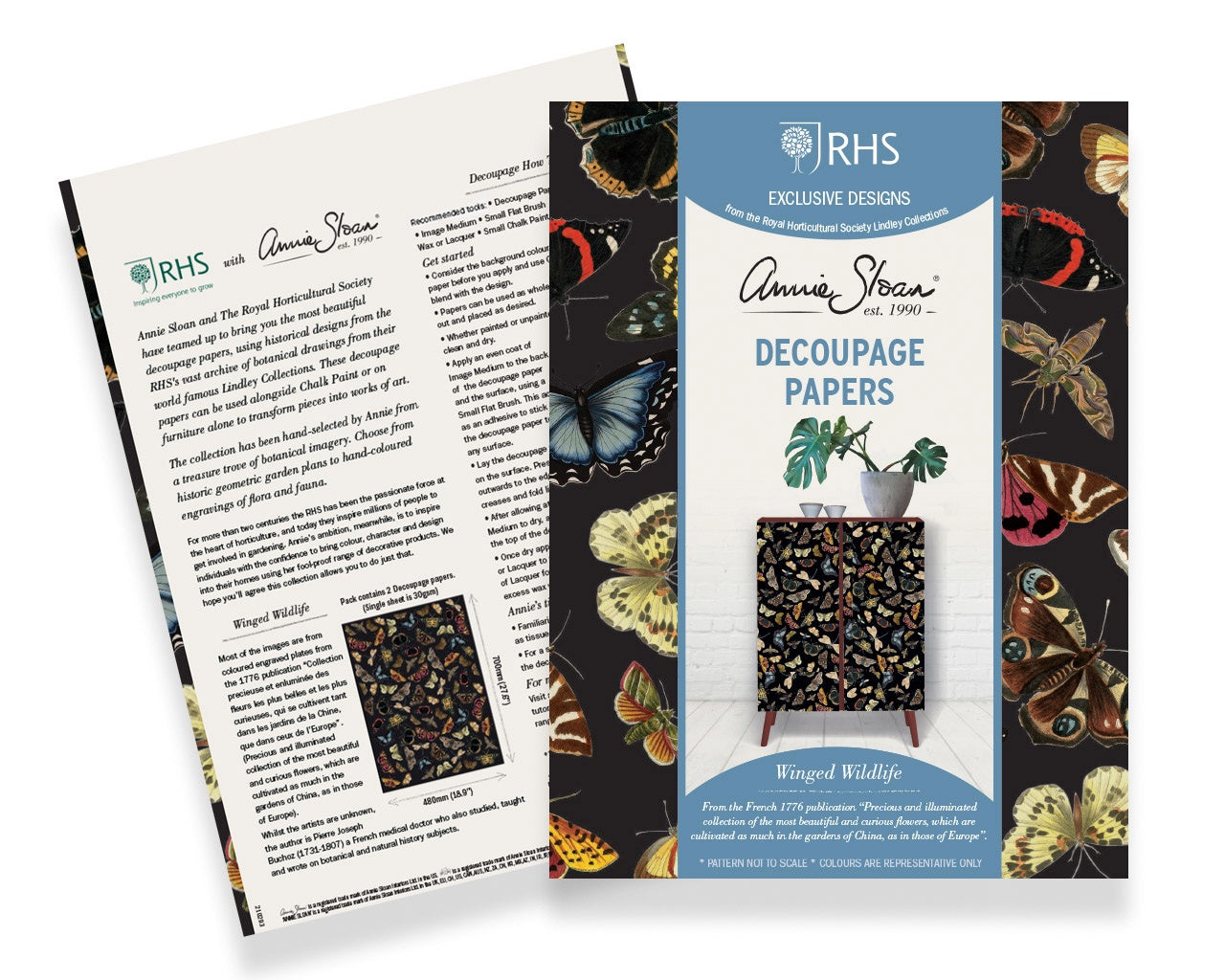 Annie Sloan RHS Decoupage Paper Winged Wildlife