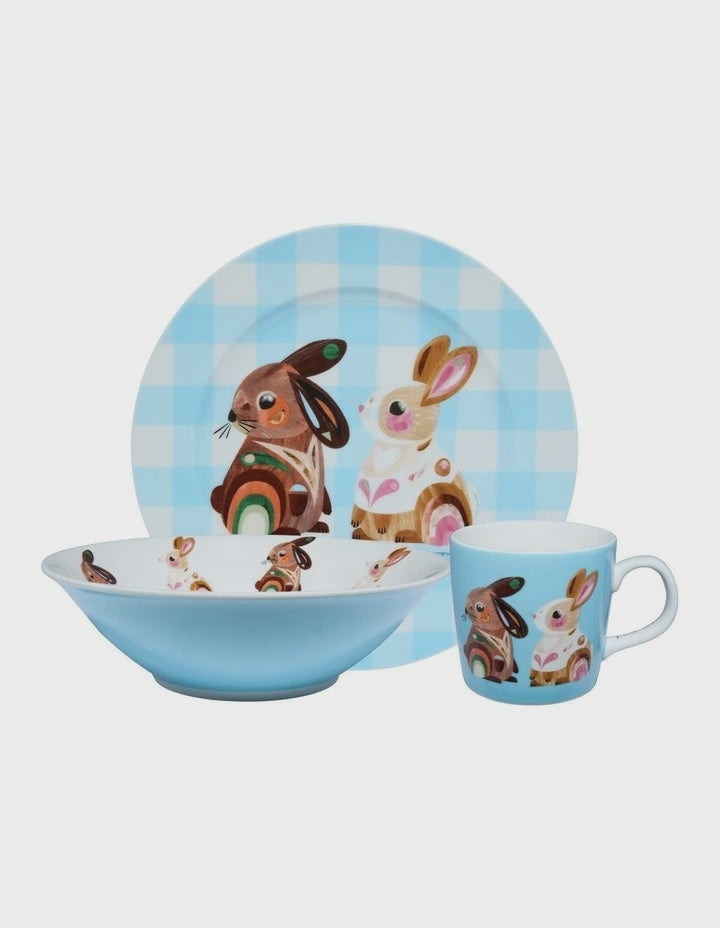 Maxwell and Williams Pete Cromer Barn Friends Children's 3pc Dinner Set Bunny Gift Boxed