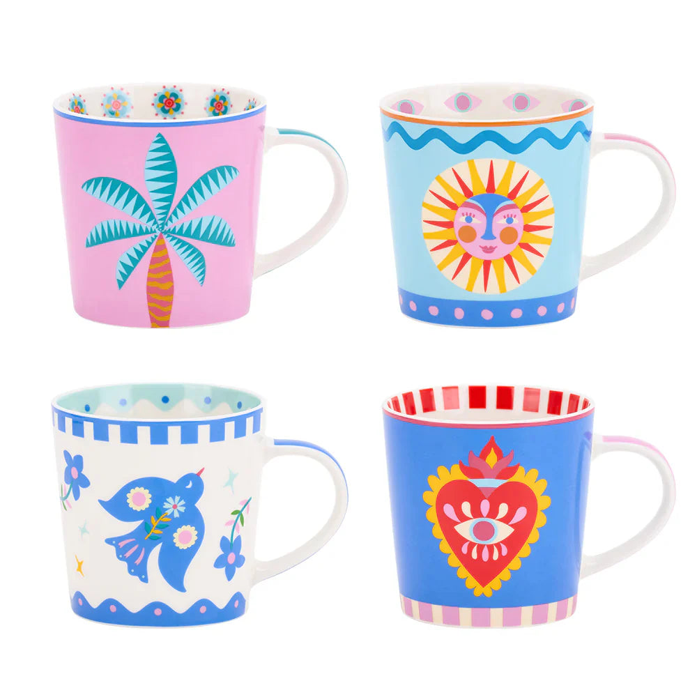 Annabel Trends Fiesta ass 4pc mugs SET