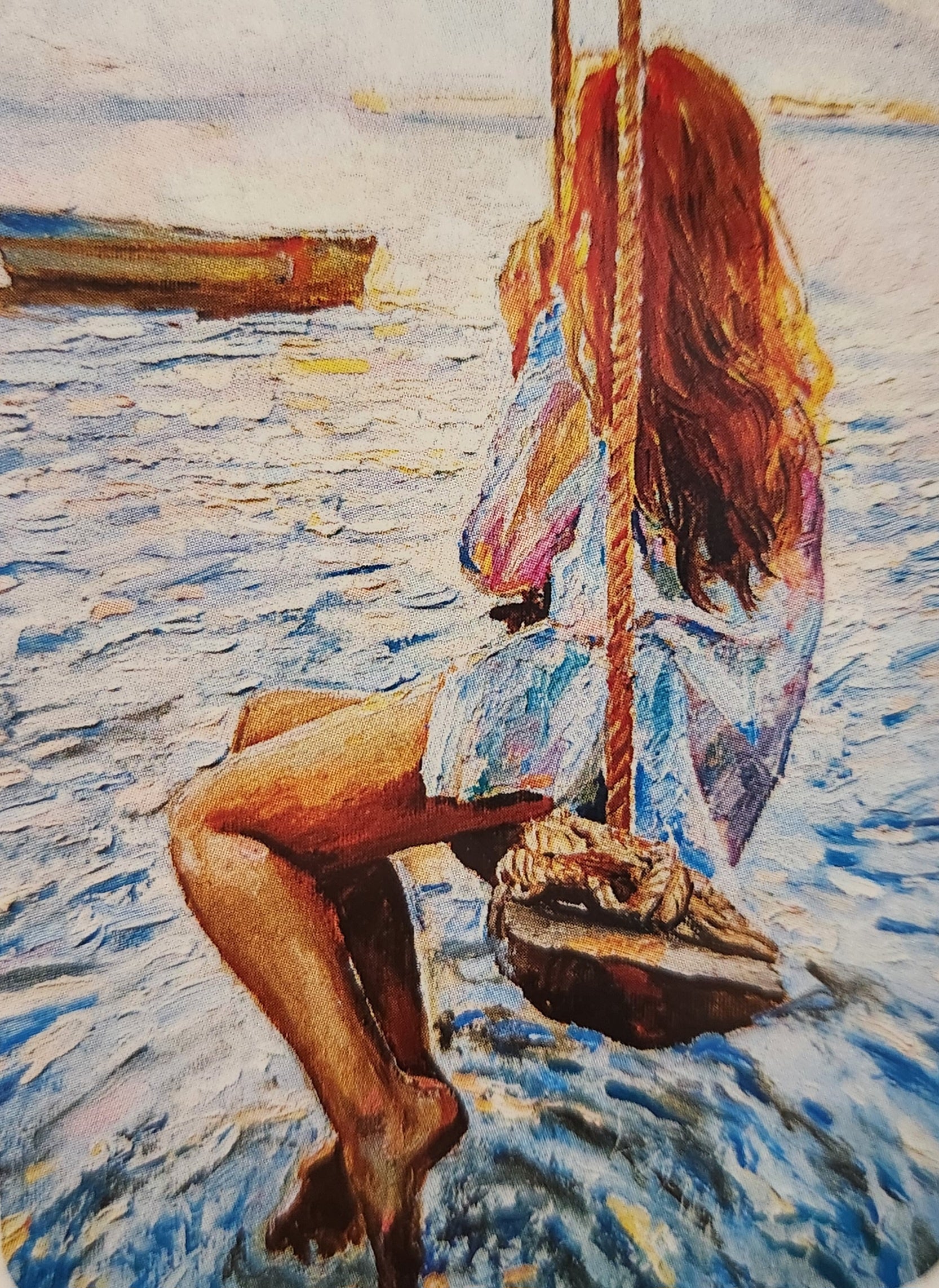 Mint Decoupage Paper A1 Girl on a Swing