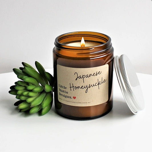 Little Motto Designs  Candle Jar 175ml/ Japanese Honeysuckle