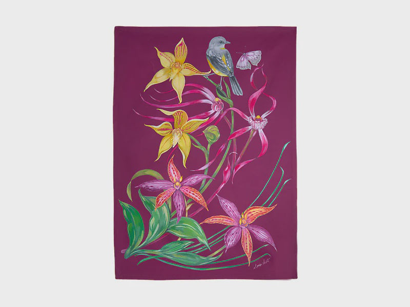 Maxwell and Williams Eloise Short Lyric Tea Towel 50x70cm Yellow Robin