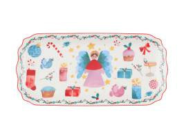 Maxwell and Williams Christmasville Oblong Platter 30.5x15cm Angel
