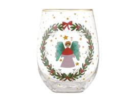Maxwell and Williams Christmasville Stemless Glass 560ml Angel