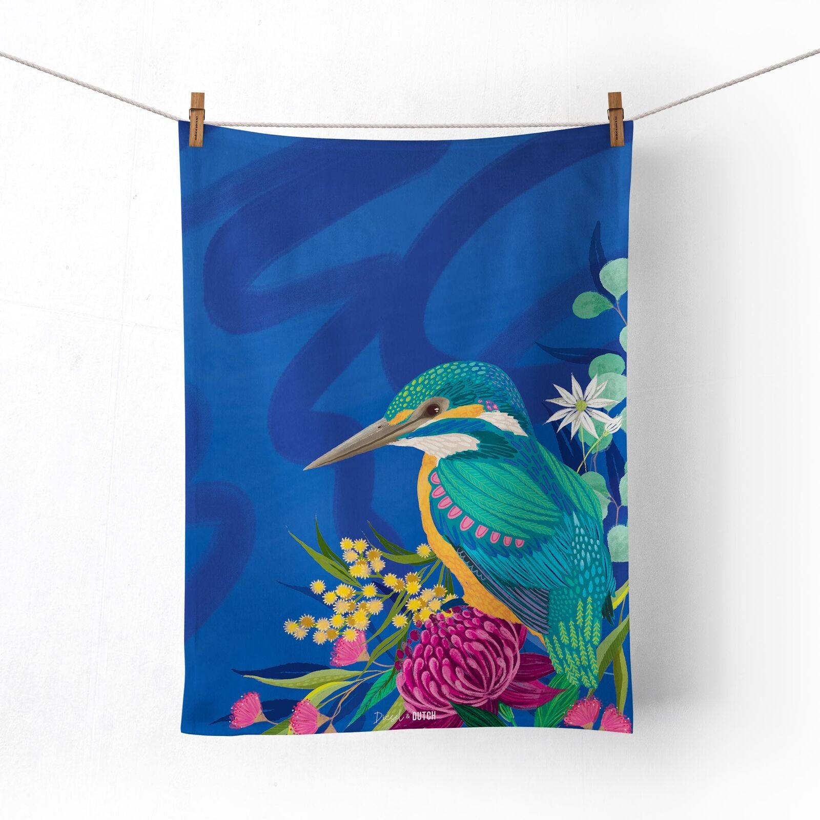 Diesel & Dutch Microfibre Tea Towel - Kingfisher