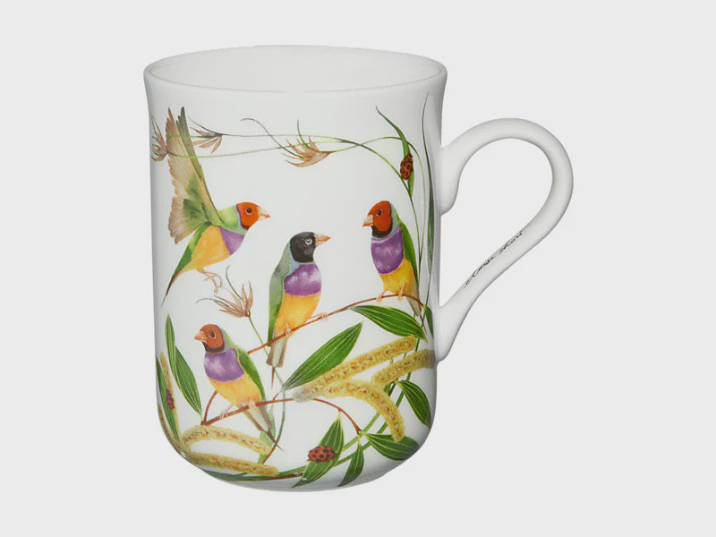 Maxwell and Williams Eloise Short Lyric Mug 330ML Gouldian Finch Gift Boxed