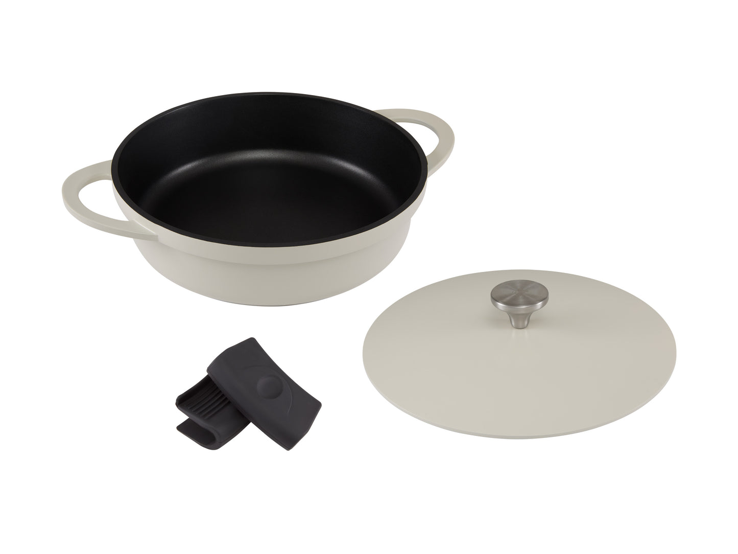 Maxwell and Williams Cast Lite Non-Stick Shallow Casserole 28cm / 4L Ecru Gift Boxed